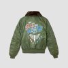 Men Alpha Industries Outerwear | Call Of Duty X Alpha B-15 Slim Fit Jacket Sage/Brown Fur